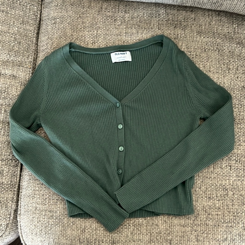 Women’s Size Small Ribbed Old Navy Cropped Cardigan